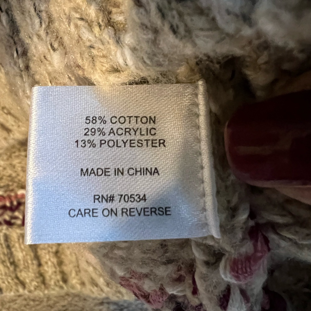 Orvis Fair Isle Tan Knit Sweater, New without tags, L - Picture 4 of 7